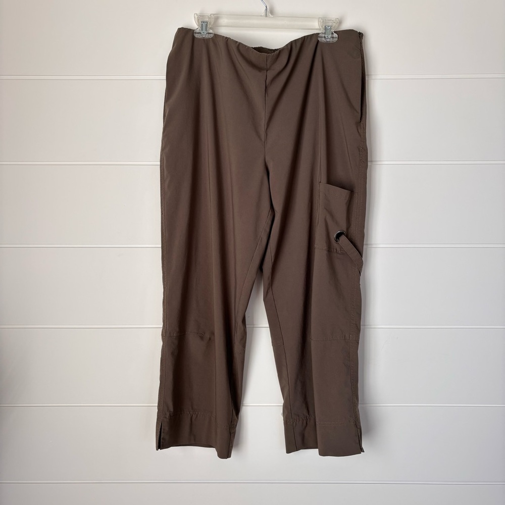MarlaWynne Taupe Cargo Cropped Lightweight Pants Size 16